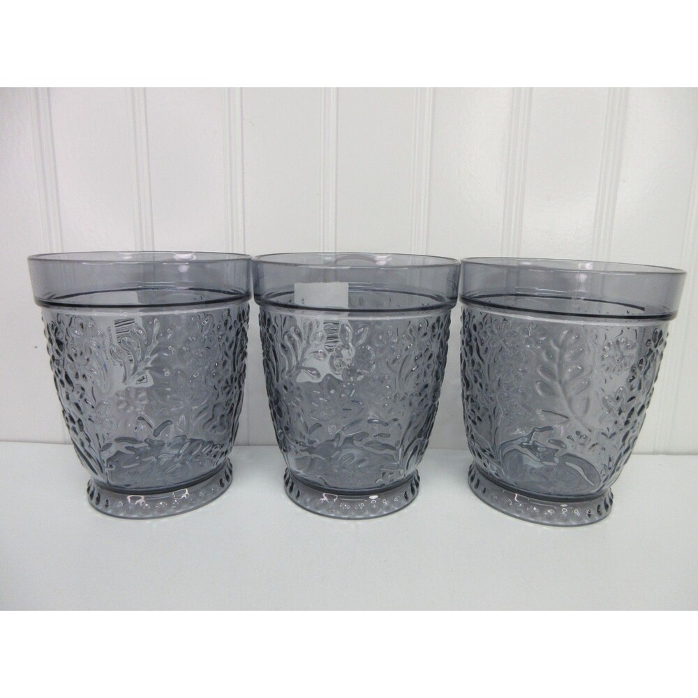 Set of 3 Pioneer Woman Ditsy Blue Embossed Tritan Tumbler 16oz